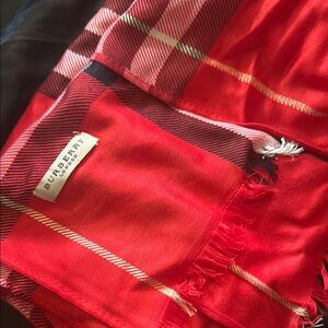 Burberry Red Plaid Scarf